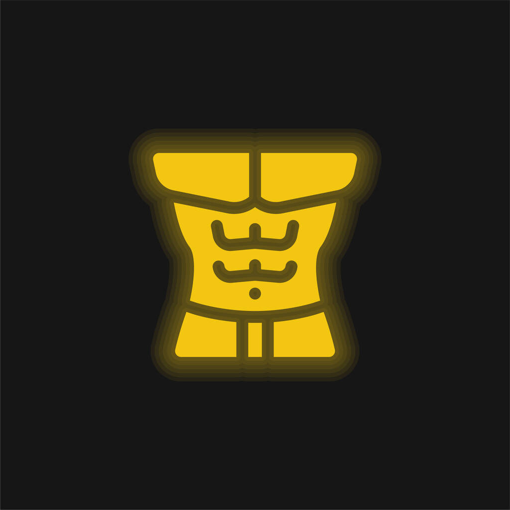 Hasi sárga izzó neon ikon - Vektor, kép