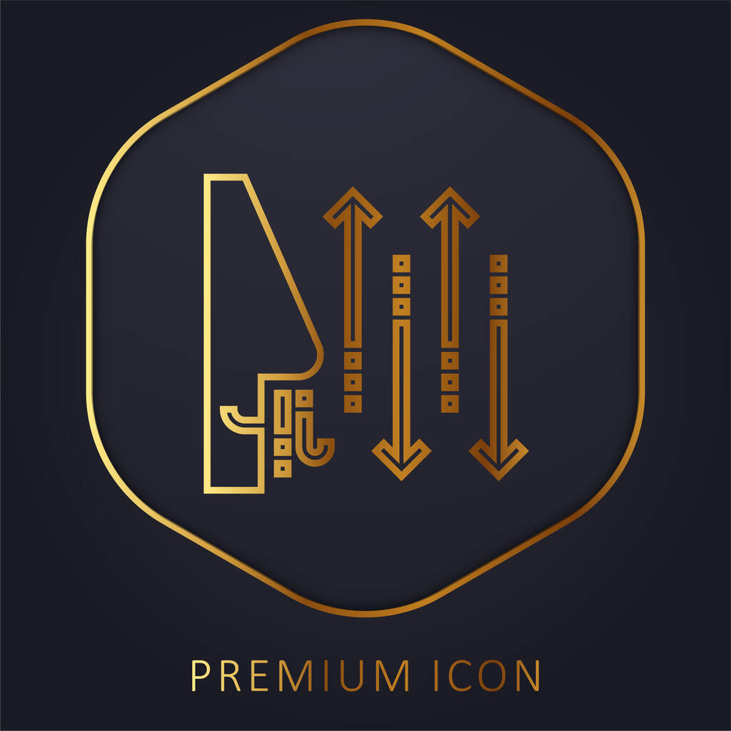 Respiração linha dourada logotipo premium ou ícone - Vetor, Imagem