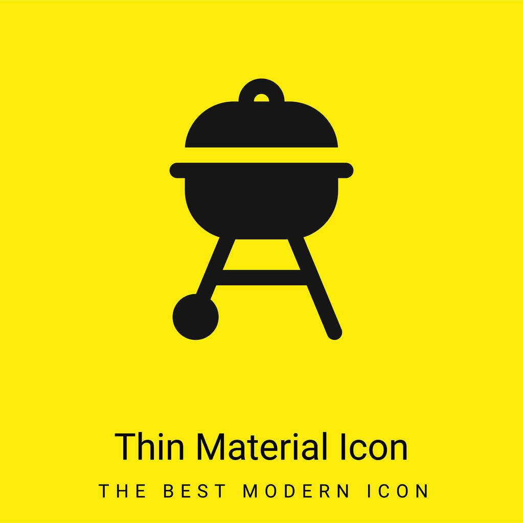 Bbq minimal bright yellow material icon - Vector, Image