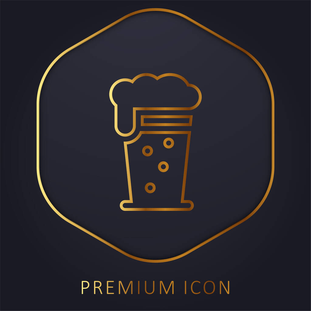 Logo lub ikona złotej linii piwa - Wektor, obraz