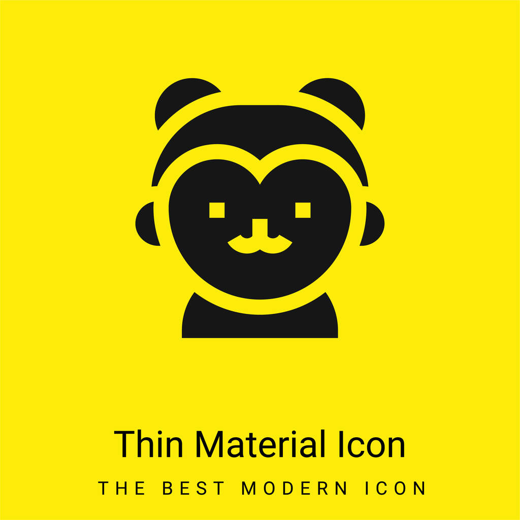 Boy minimal bright yellow material icon - Vector, Image