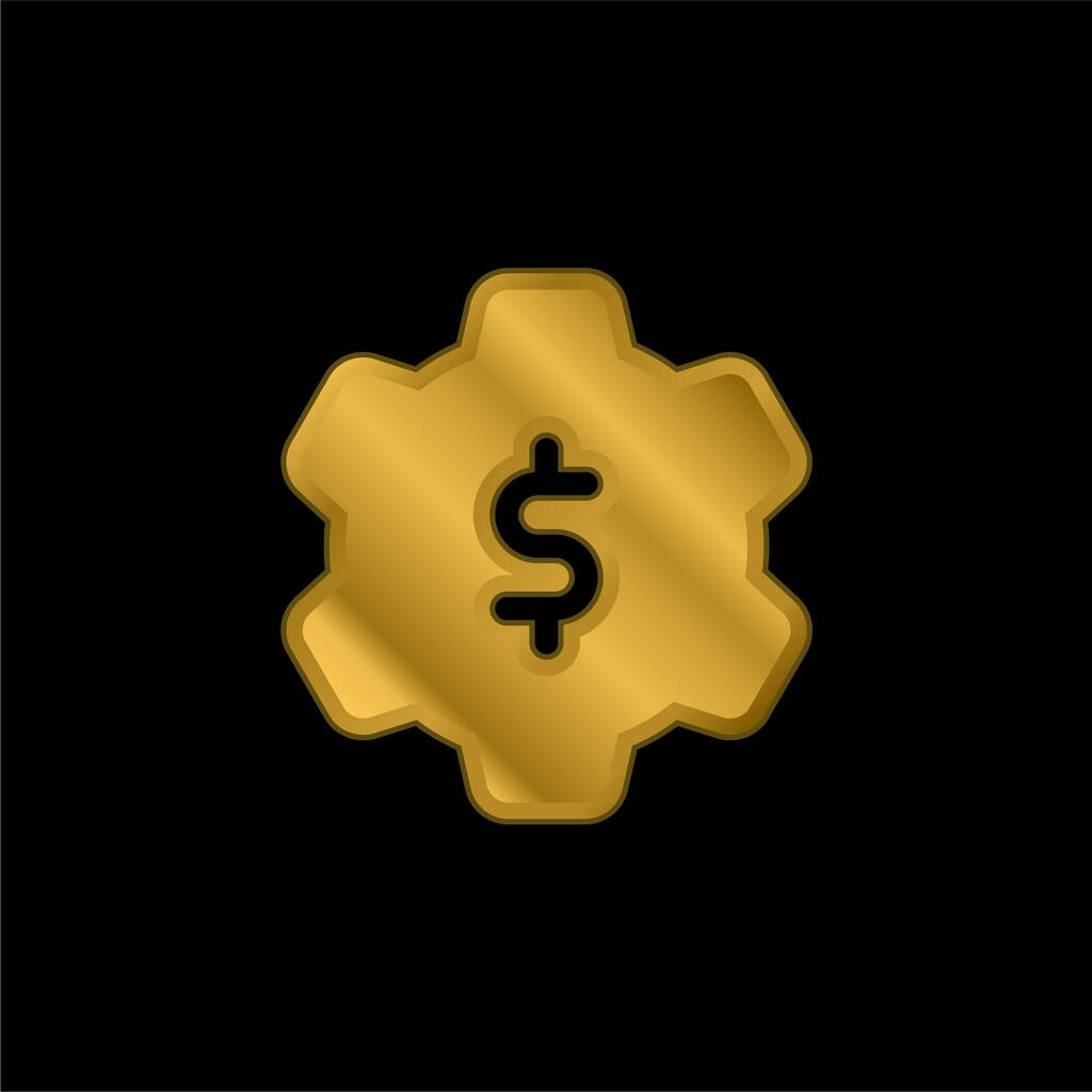 Impostazioni applicazione icona metallica placcata oro o logo vettoriale - Vettoriali, immagini