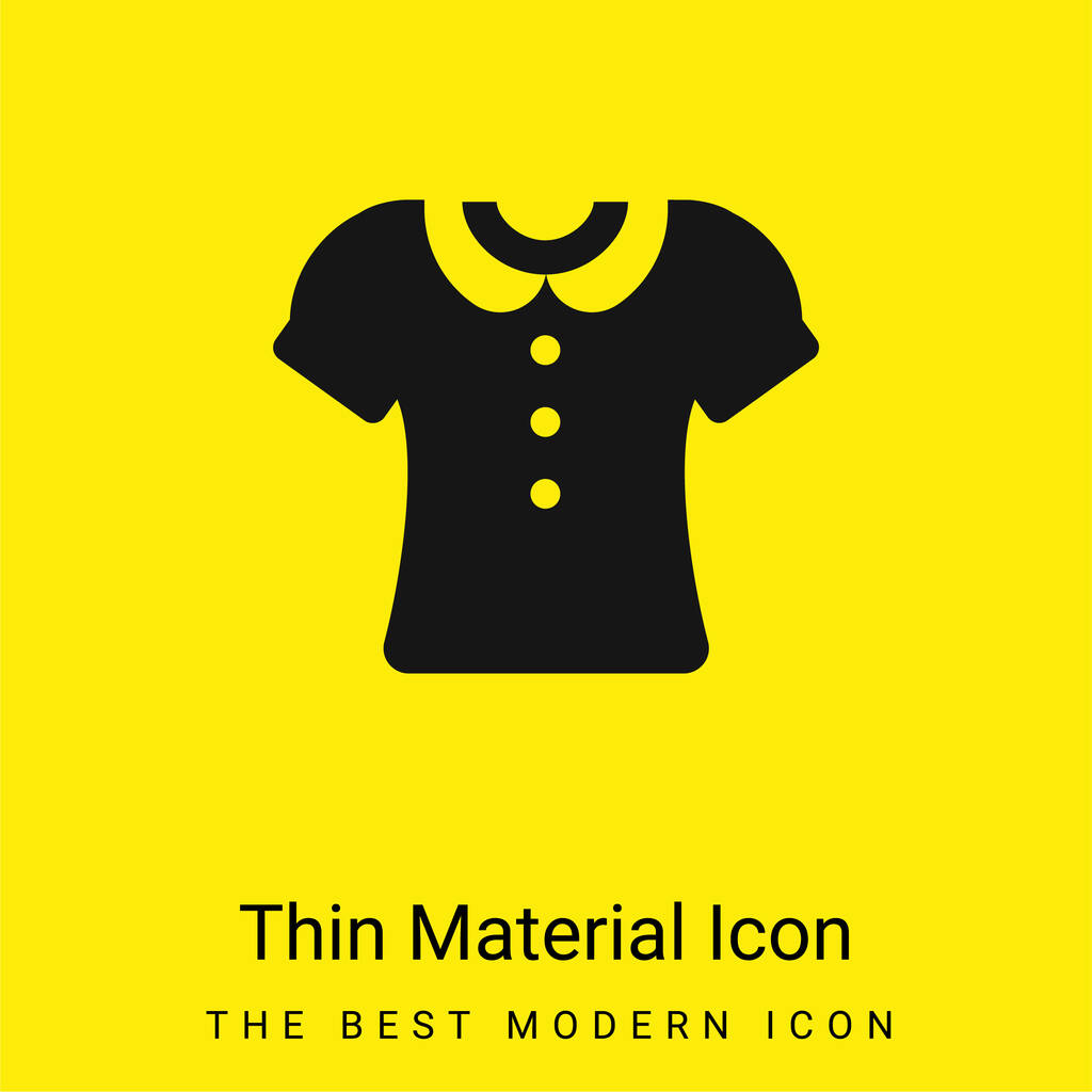Блузка с кнопками минимальный ярко-желтый значок материала - Вектор,изображение