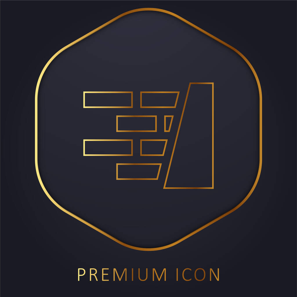 Brick Wall złotej linii logo premium lub ikona - Wektor, obraz