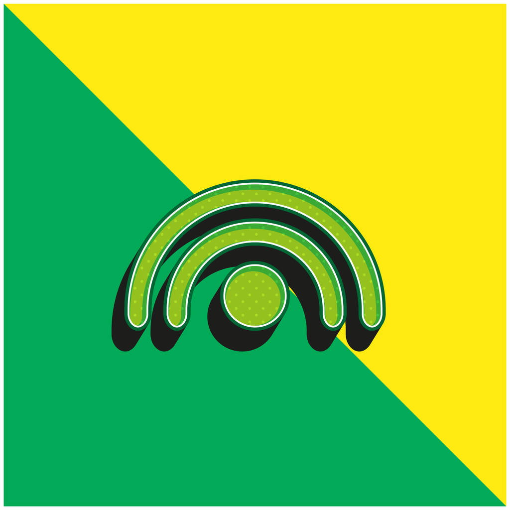 アンテナ信号緑と黄色の近代的な3Dベクトルアイコンのロゴ - ベクター画像