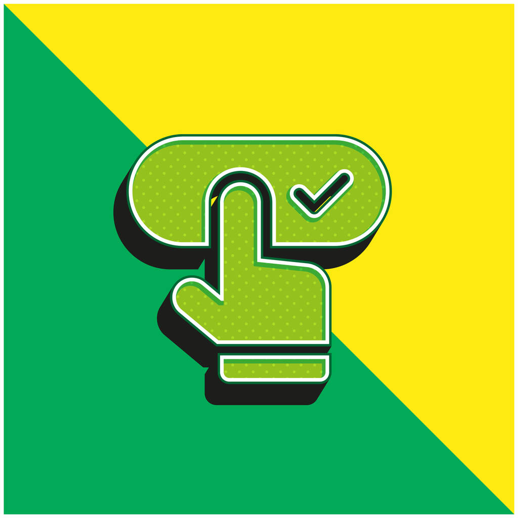 Бронирование Зеленый и желтый современный 3D логотип векторной иконки - Вектор,изображение