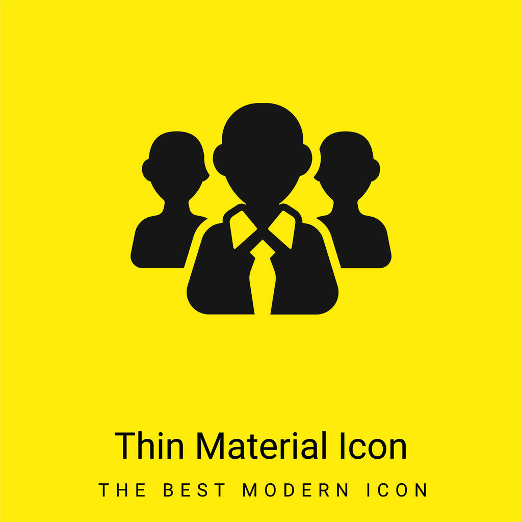 Boss With Tie minimal bright yellow material icon - Vector, Image