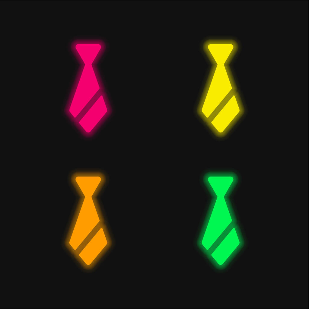 Accessoire quatre couleurs brillant icône vectorielle néon - Vecteur, image