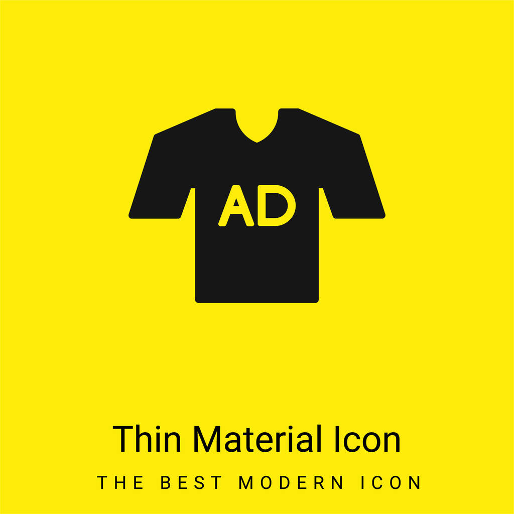 AD T-Shirt minimal leuchtend gelbes Material-Symbol - Vektor, Bild