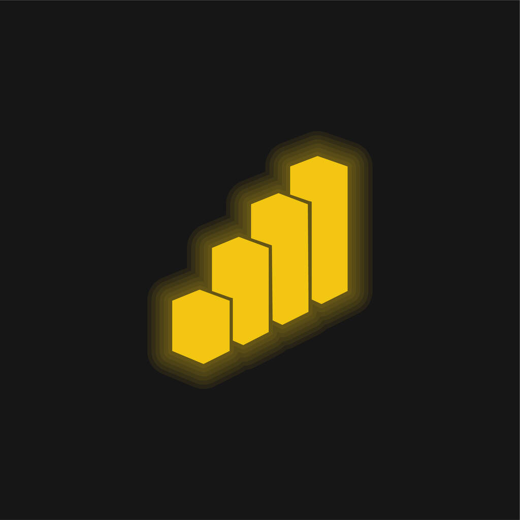 3D-s bárok Grafikus sárga izzó neon ikon - Vektor, kép