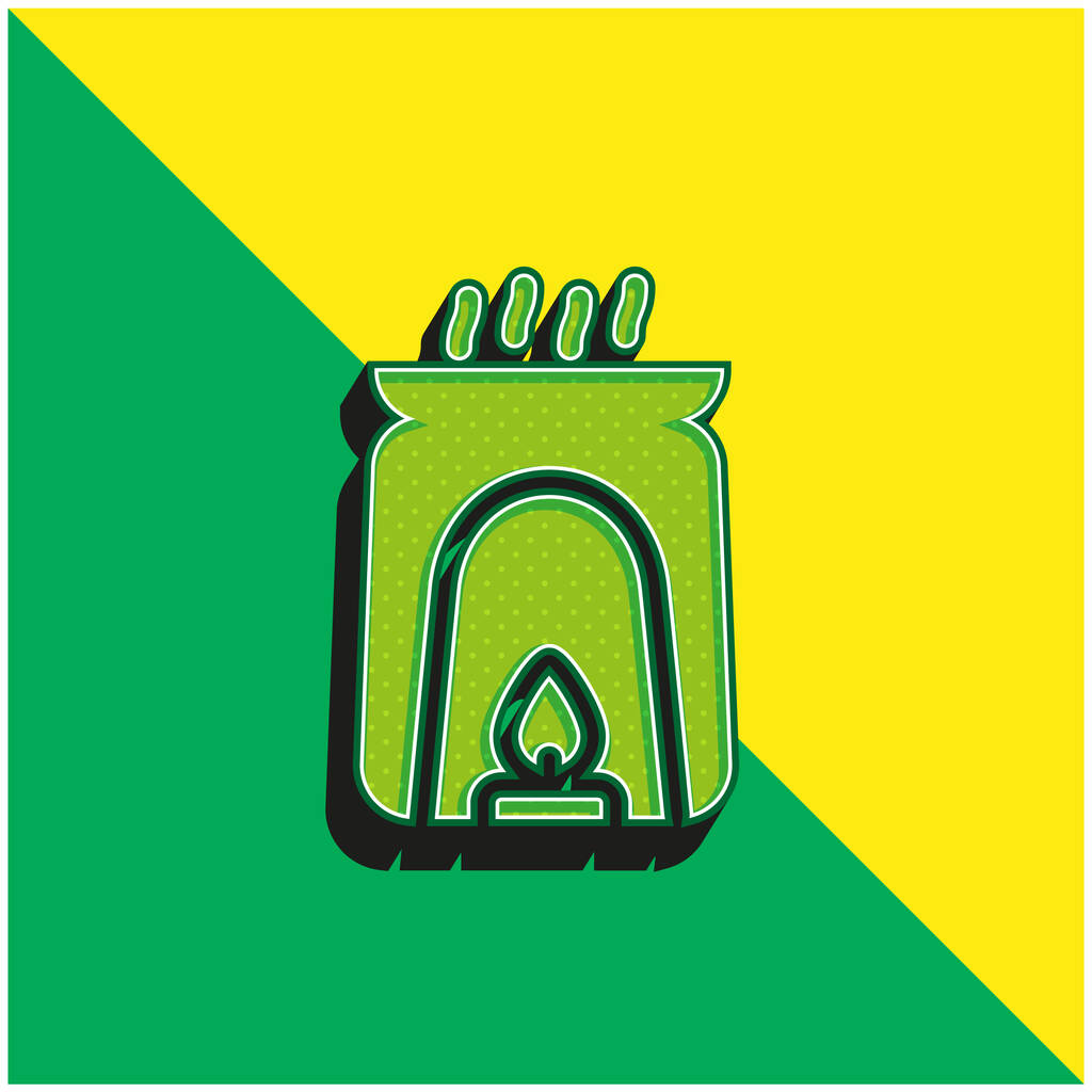 Aromaterapia verde y amarillo moderno vector 3d icono del logotipo - Vector, Imagen