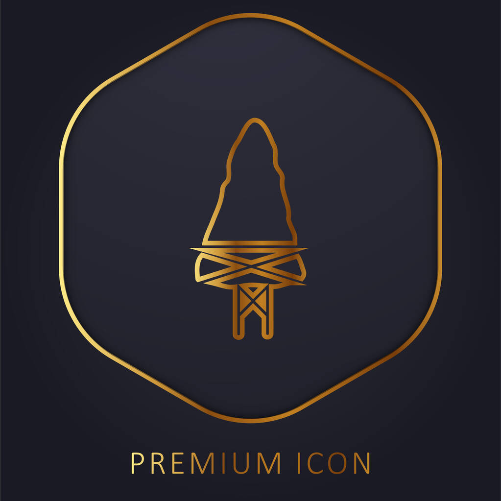 Flecha de oro logotipo de línea premium o icono - Vector, imagen