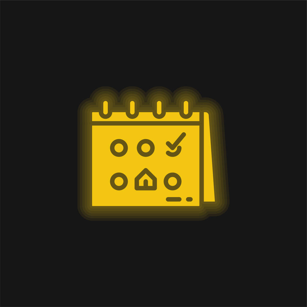 Rezervace žlutého zářícího neonu - Vektor, obrázek