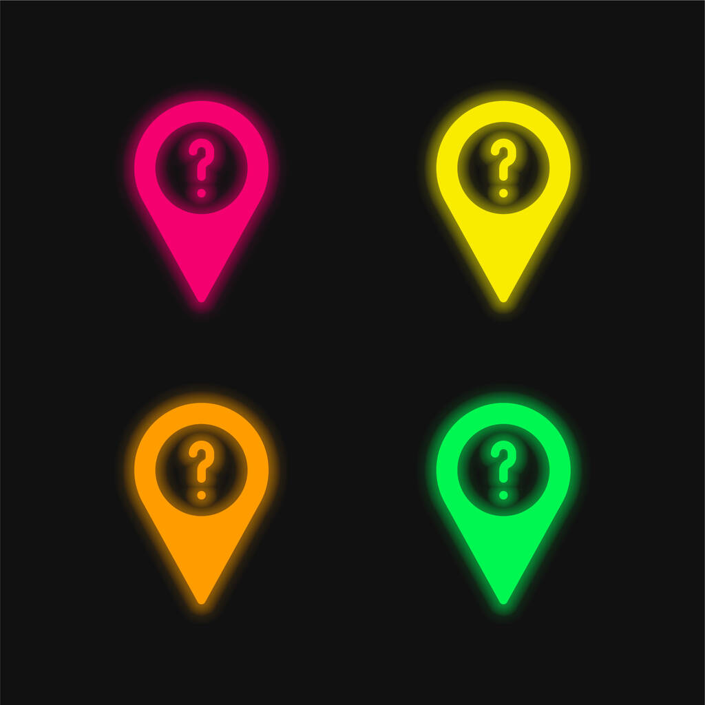 Chiedi quattro colori luminosi icona vettoriale al neon - Vettoriali, immagini