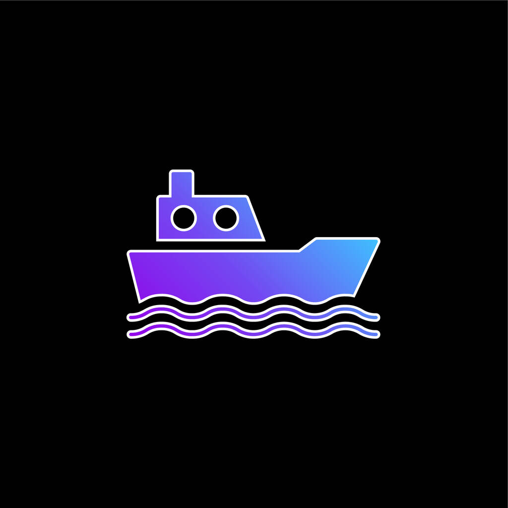 Barco azul gradiente vector icono - Vector, imagen