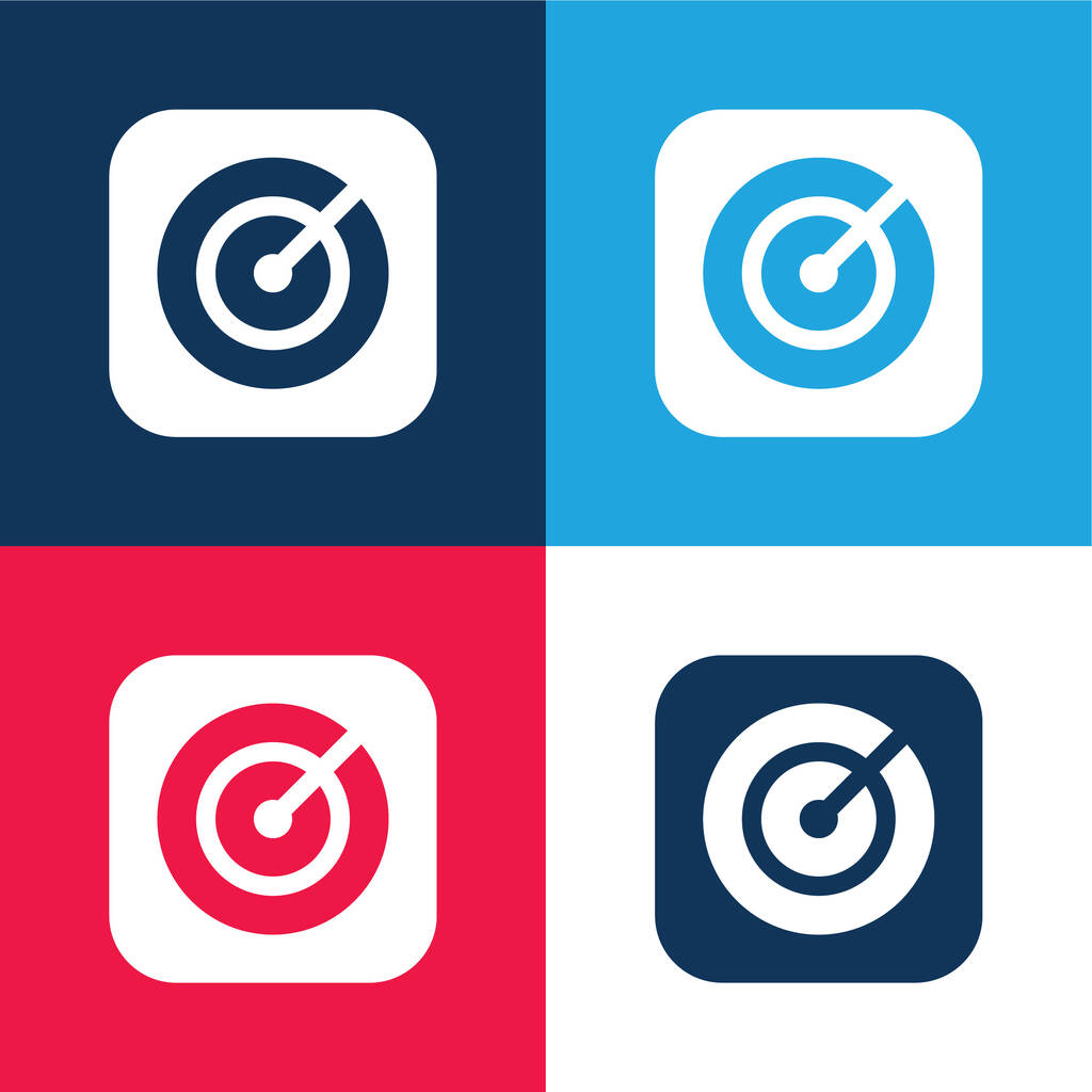 Apple blue and red four color minimal icon set - Vector, Image