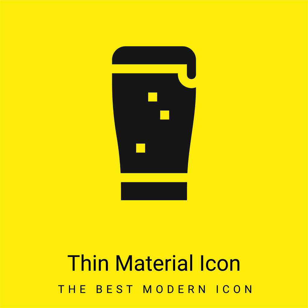 Black Beer minimal bright yellow material icon - Vector, Image