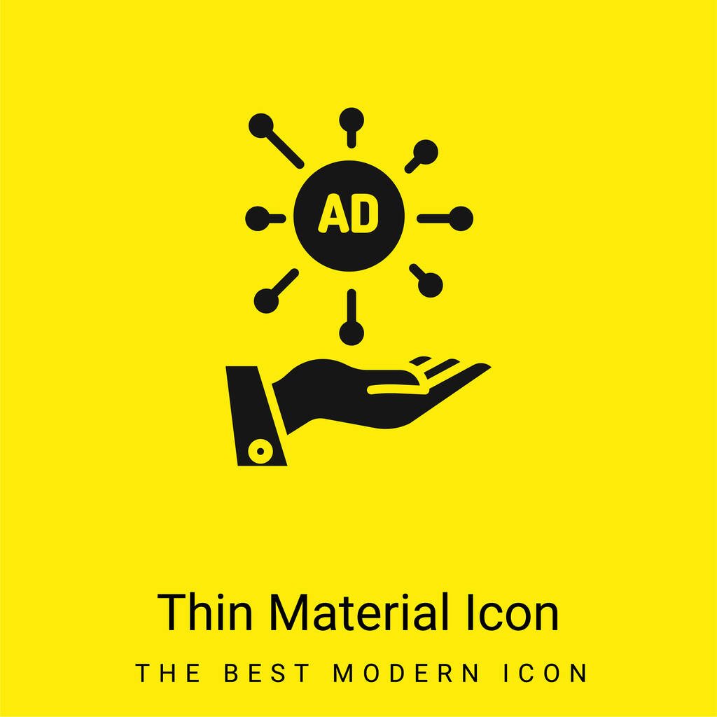 Icône matérielle jaune vif minimale publicitaire - Vecteur, image