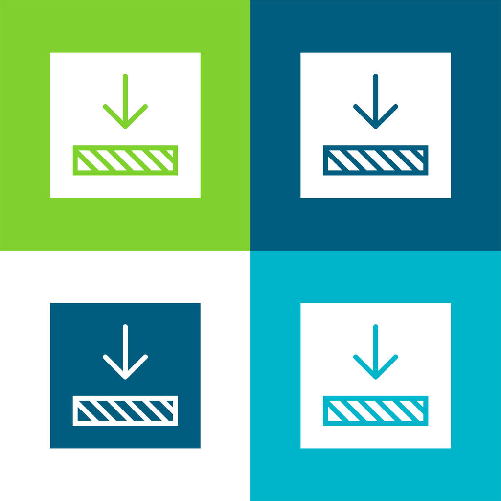Allineamento Set icona minimale piatto a quattro colori - Vettoriali, immagini