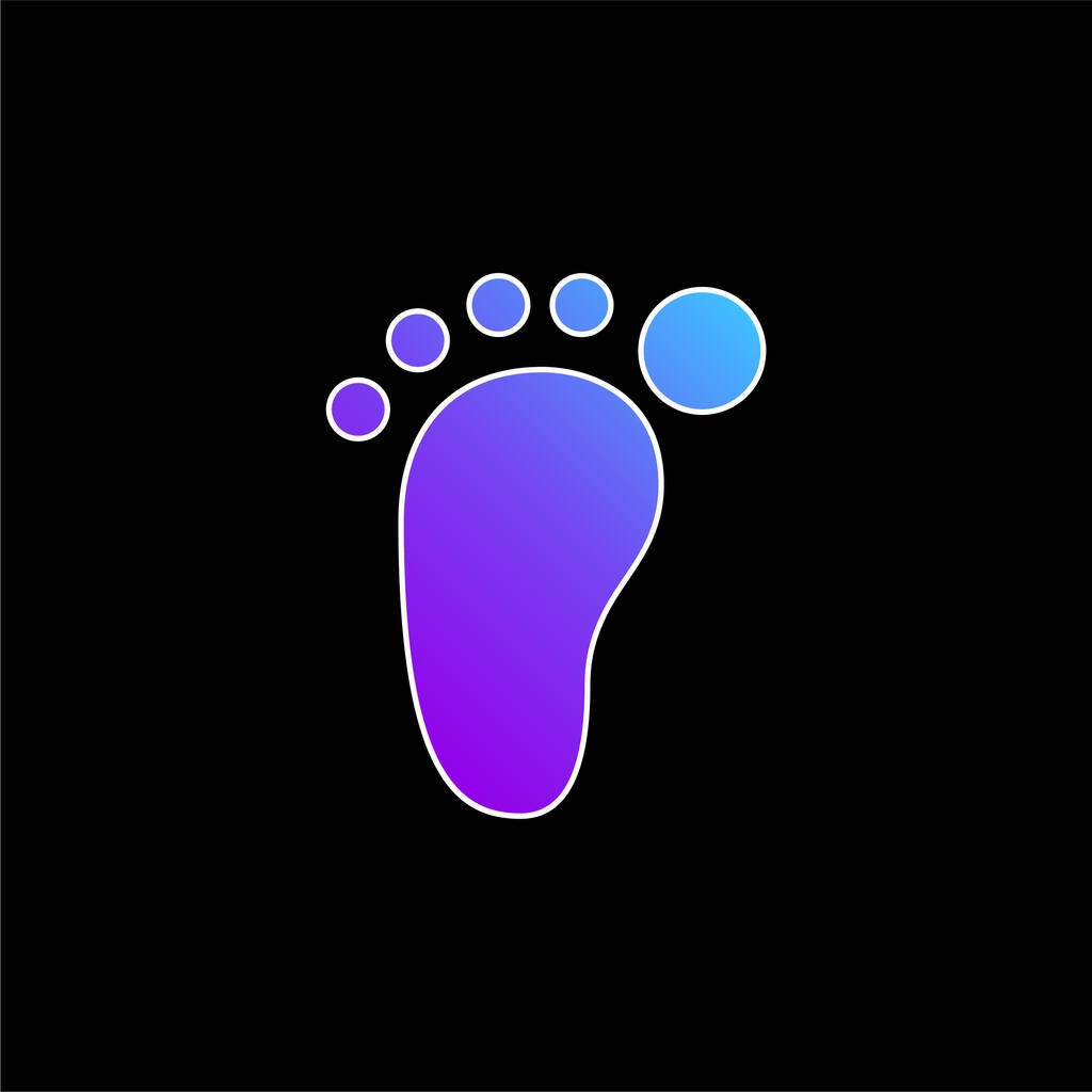 Descalzo azul gradiente vector icono - Vector, Imagen
