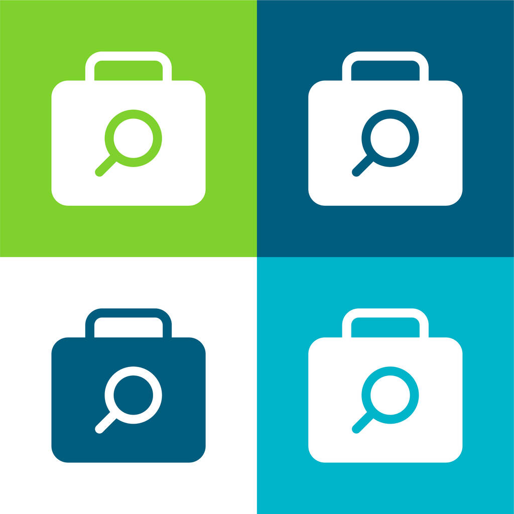 Porte-documents Ensemble d'icônes minimal plat à quatre couleurs - Vecteur, image