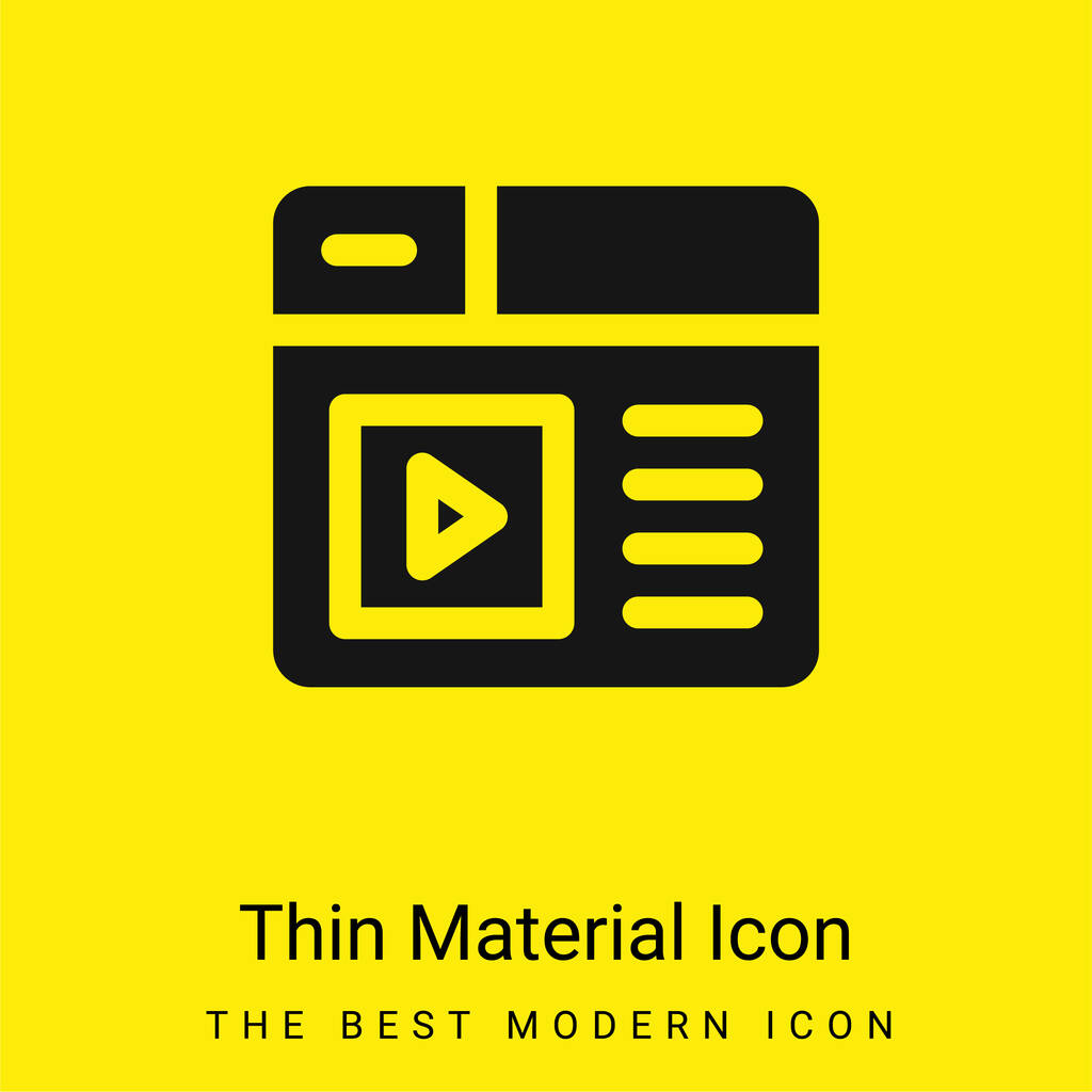 Blog minimaal helder geel materiaal icoon - Vector, afbeelding