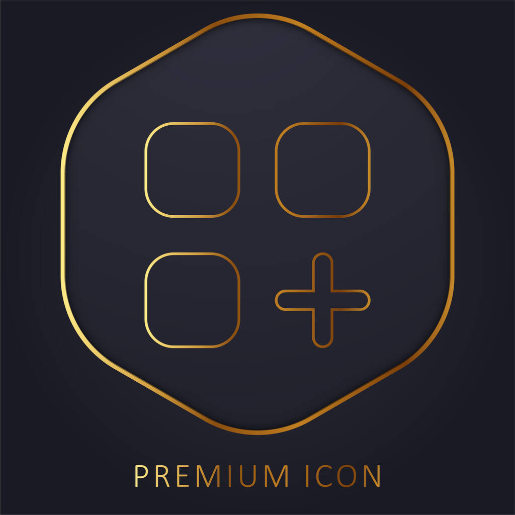 App línea de oro logotipo premium o icono - Vector, Imagen