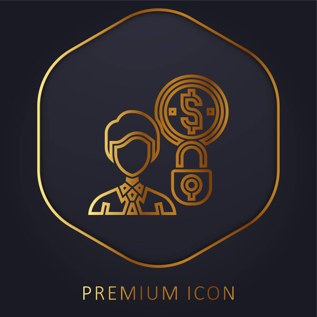 Účtování zlaté čáry prémie logo nebo ikona - Vektor, obrázek
