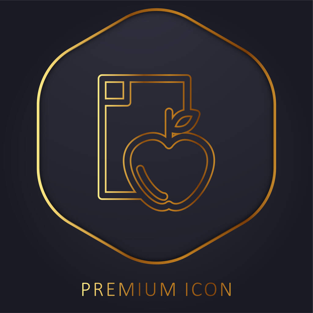 Apple Diet golden line premium logo or icon - Vector, Image