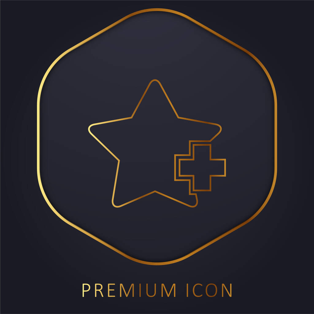 Favorite Star Interface Symbol goldene Linie Premium-Logo oder Symbol hinzufügen - Vektor, Bild