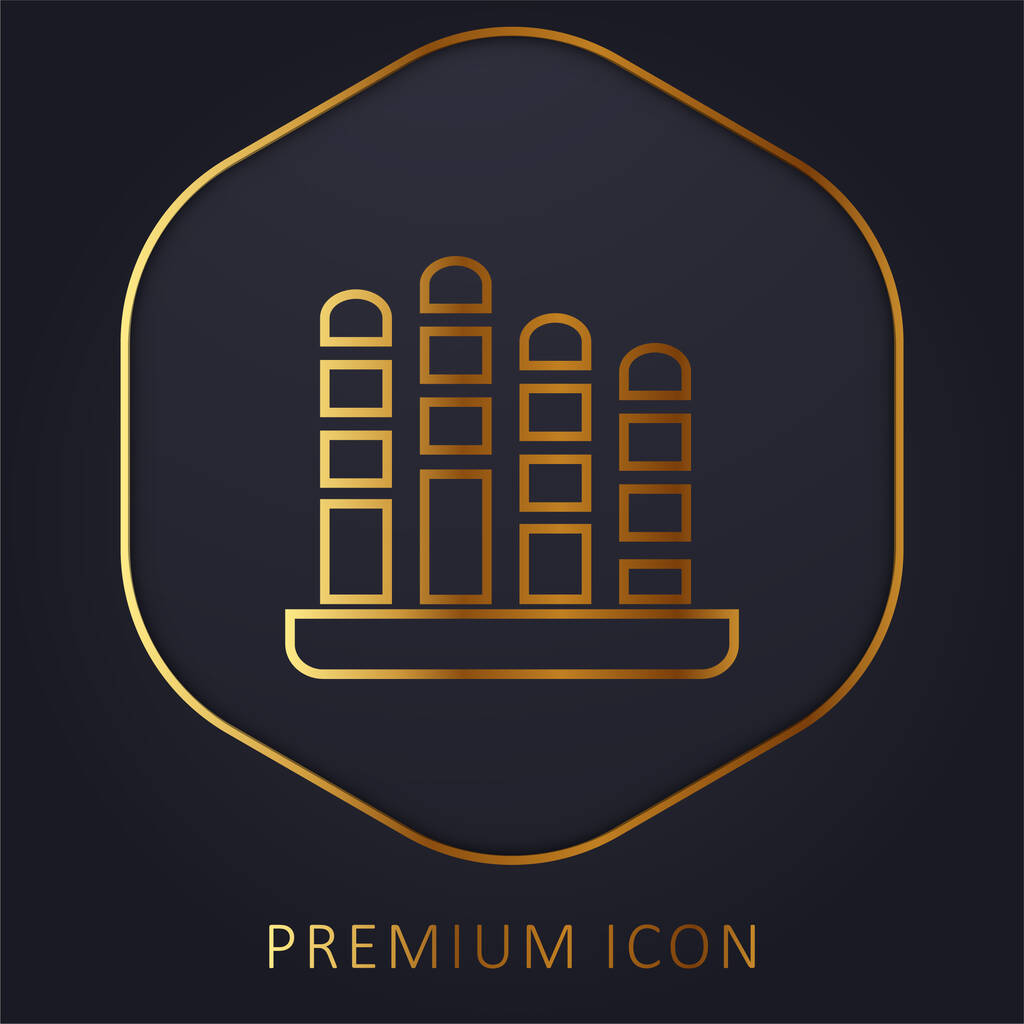 Bar Graphic Loss gouden lijn premium logo of pictogram - Vector, afbeelding