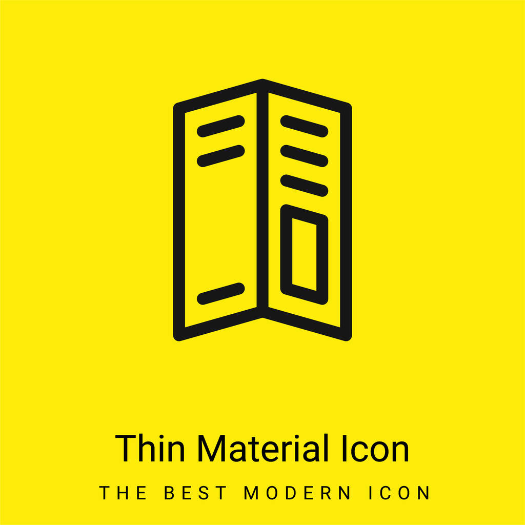 Grande folheto mínimo ícone de material amarelo brilhante - Vetor, Imagem