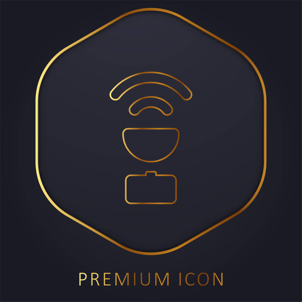 Antenne gouden lijn premium logo of pictogram - Vector, afbeelding