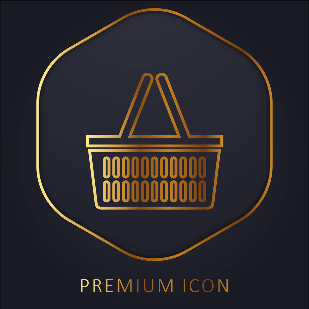 Кошик Золота лінія преміум логотип або значок
 - Вектор, зображення