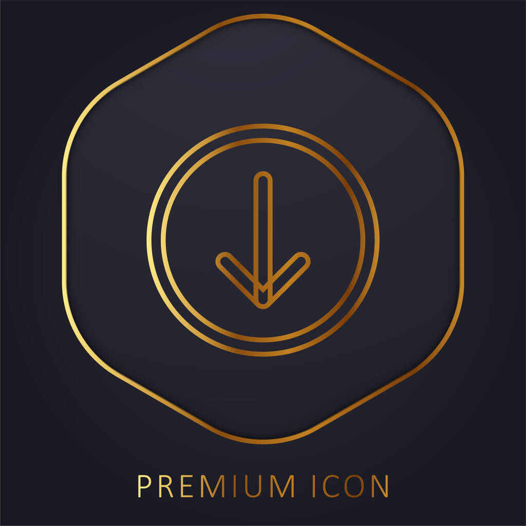Arrow Down Altın Satır prim logosu veya simgesi - Vektör, Görsel