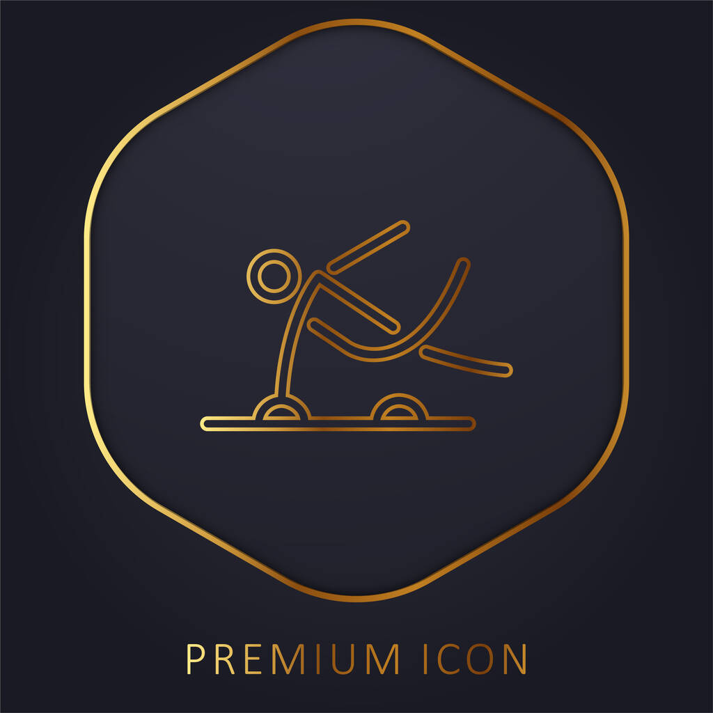 Athlete Stick Man golden line premium logo or icon - Vector, Image