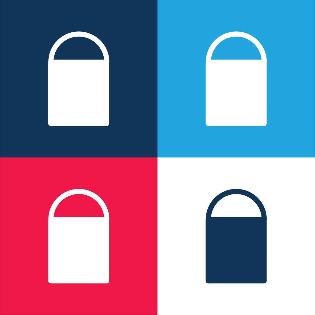 Tasche blau und rot vier Farben minimales Symbol-Set - Vektor, Bild