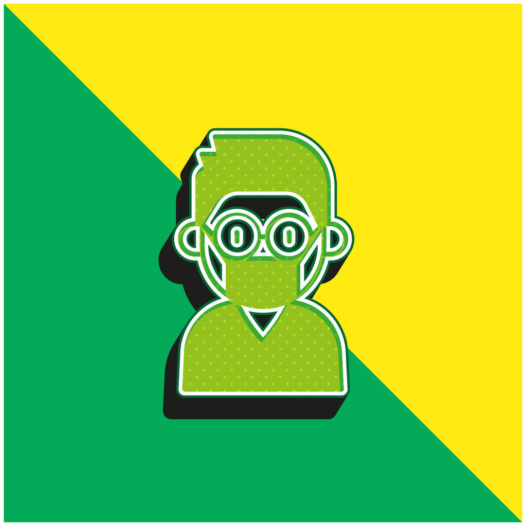 Boy Green a žluté moderní 3D vektorové logo - Vektor, obrázek