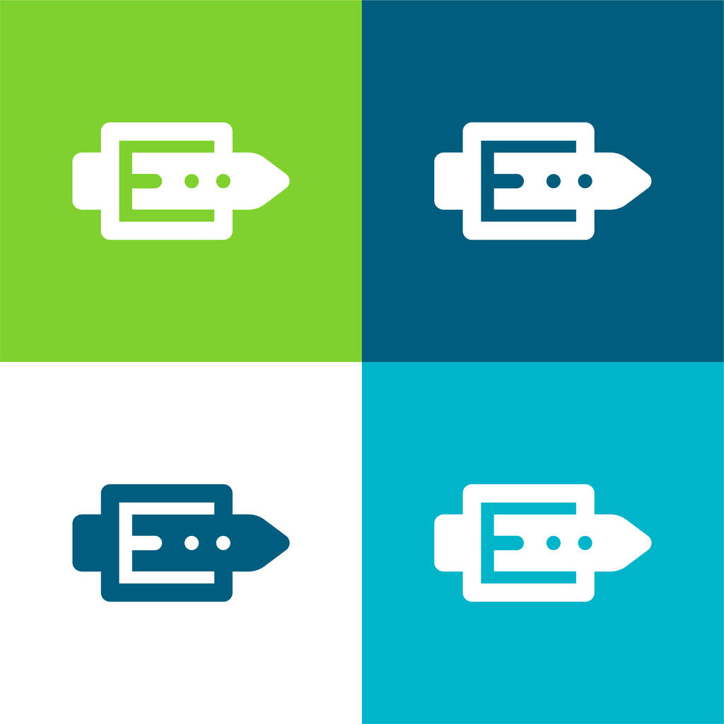 Öv Flat négy szín minimális ikon készlet - Vektor, kép