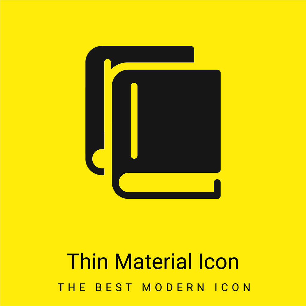 Libros Acuerdo de superposición mínimo icono de material amarillo brillante - Vector, Imagen