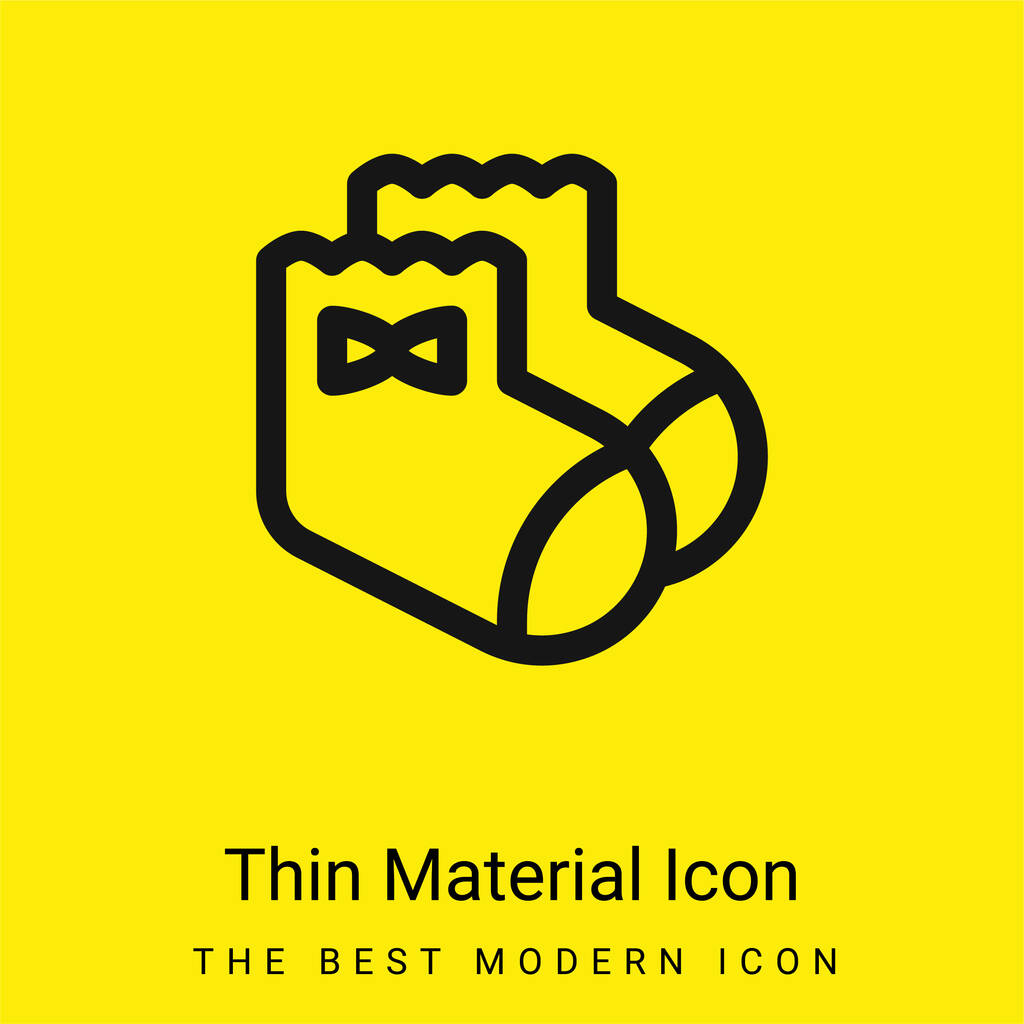 Baby Socks minimal bright yellow material icon - Vector, Image