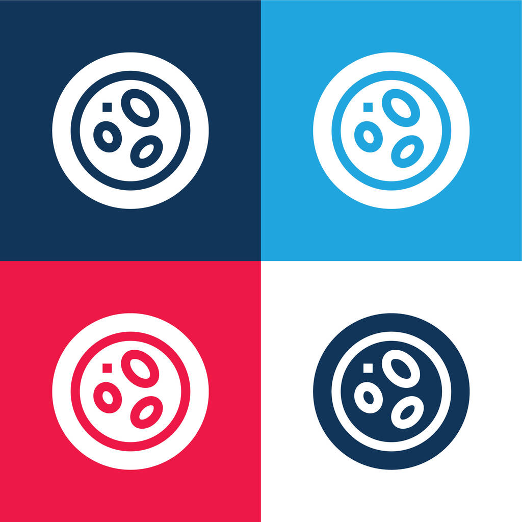 Blood Cells blue and red four color minimal icon set - Vector, Image