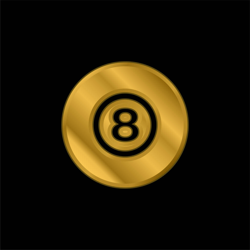 Bilhar banhado a ouro ícone metálico ou vetor logotipo - Vetor, Imagem