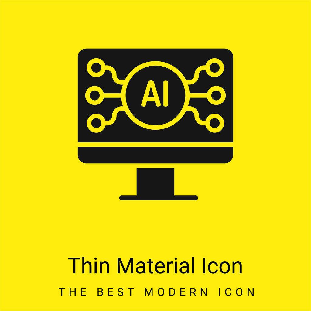 Ícone de material amarelo brilhante mínimo AI - Vetor, Imagem