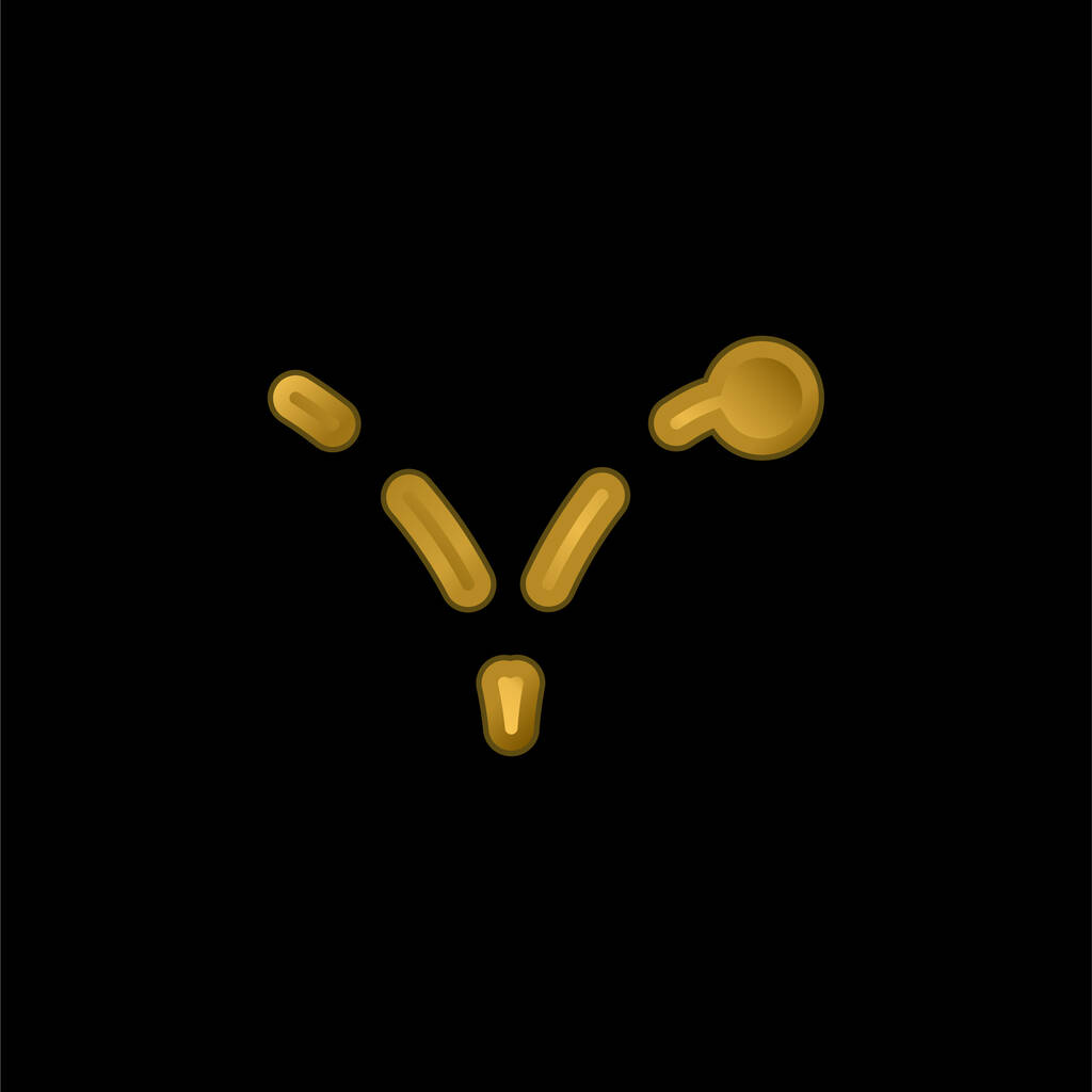 Bounce gold plated metalic icon or logo vector - Vector, Image