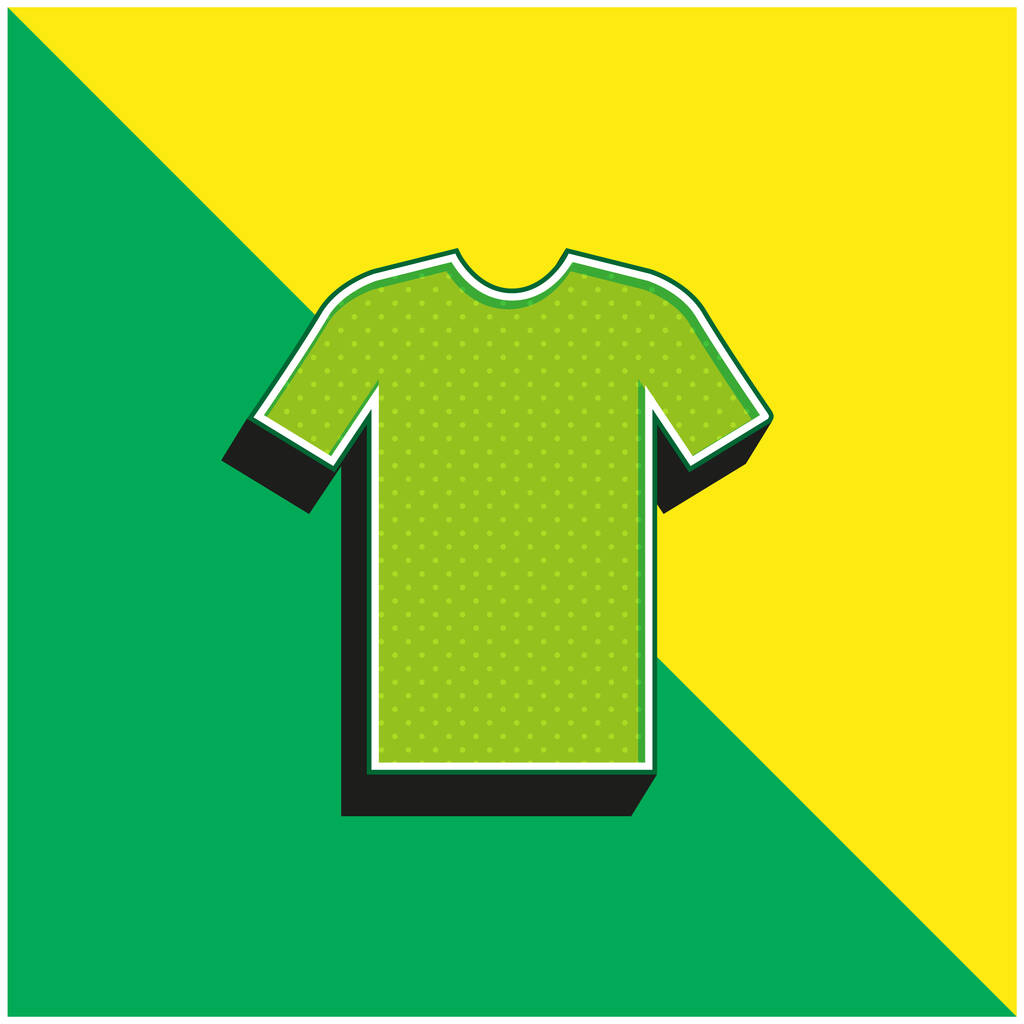 Fekete póló Zöld és sárga modern 3D vektor ikon logó - Vektor, kép