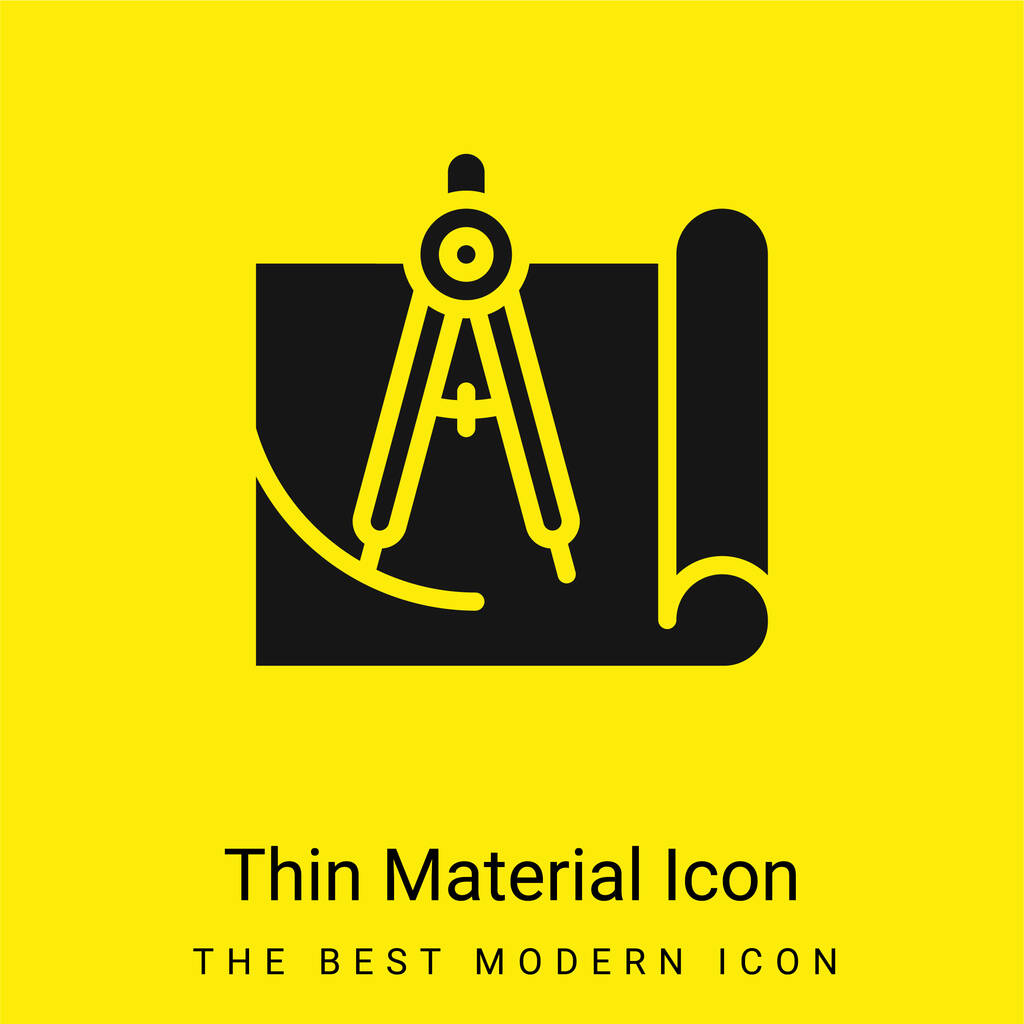 Icono mínimo de material amarillo brillante Blueprint - Vector, Imagen