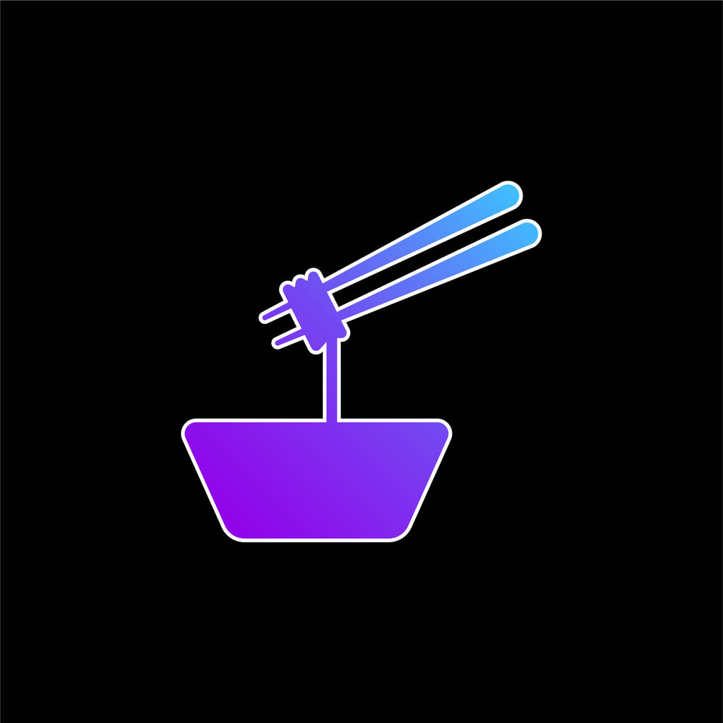 Bowl Of Ramen With Chopsticks blue gradient vector icon - Vector, Image