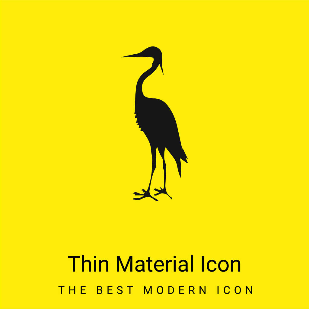 Bird Crane Shape ícone material amarelo brilhante mínimo - Vetor, Imagem
