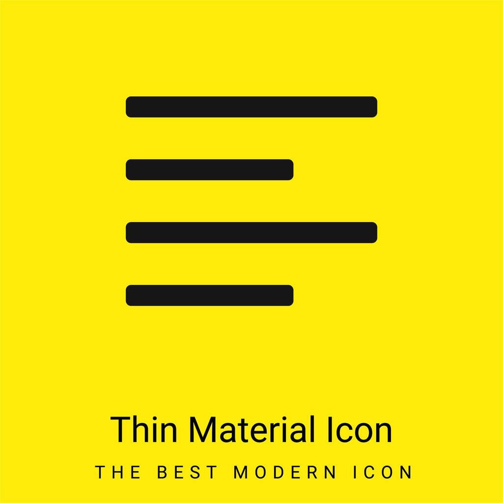 Align Left minimal bright yellow material icon - Vector, Image